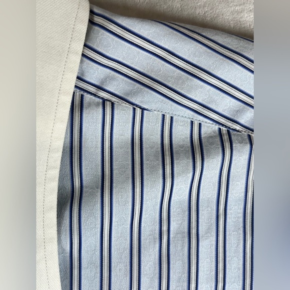 Robert Graham Money Money Blue and White Casual Button Down Shirt Ribbon Collar - Picture 7 of 11